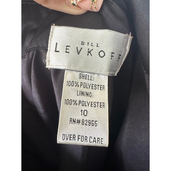 Bill Levkoff Asymmetrical One Shoulder Chiffon Criss Cross Bodice Gown Dress 10 - Picture 5 of 6